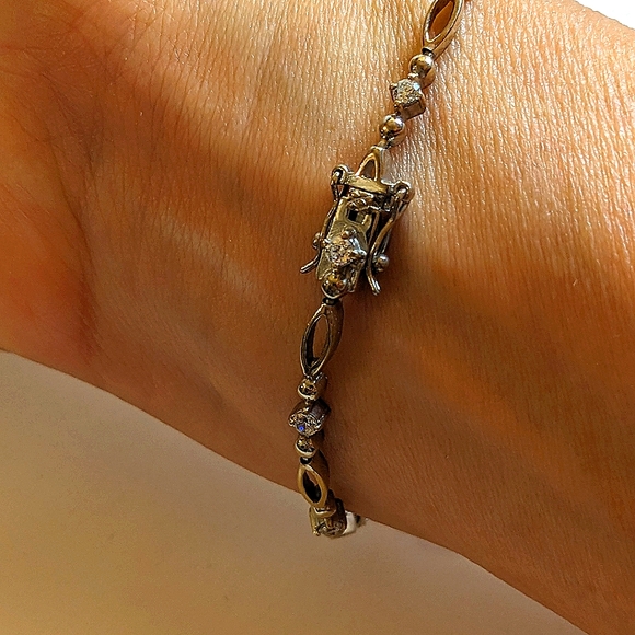 Vintage Signed CC 925 Topaz Bracelet 8 grams 7.75 inches - Picture 13 of 13